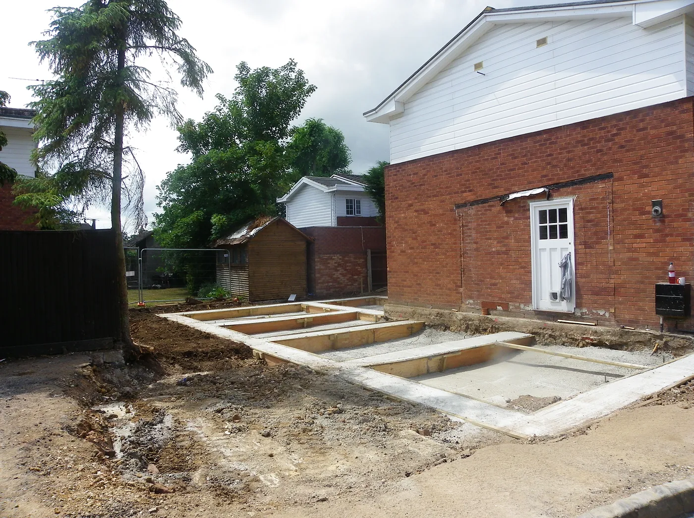 Timber formwork for the new foundations