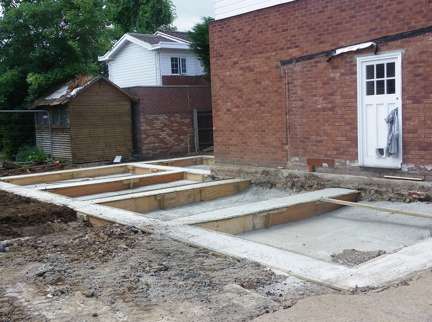 Timber formwork for the new foundations