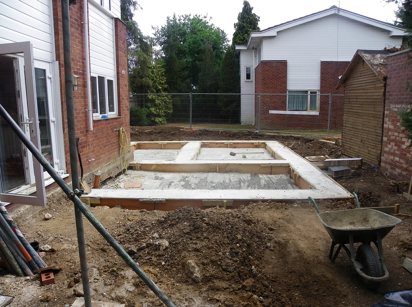 Timber formwork for the new foundations
