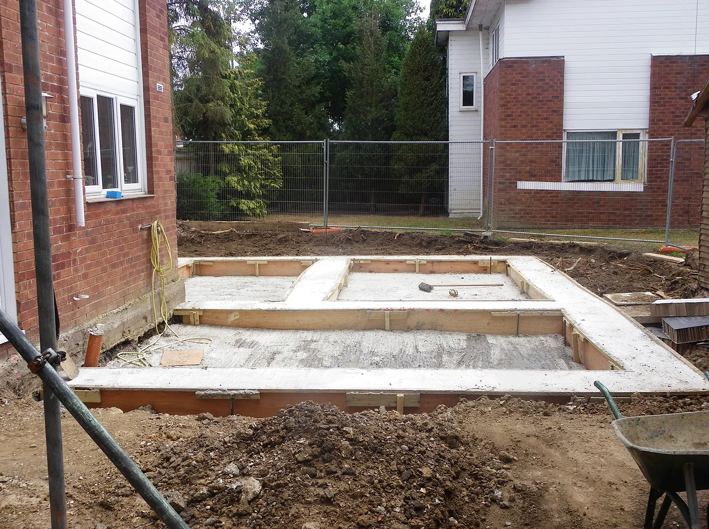 Timber formwork for the new foundations